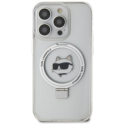 MagSafe-deksel for Apple iPhone 15 Pro, Karl Lagerfeld, Ring Stand Choupette's Head, Hvit