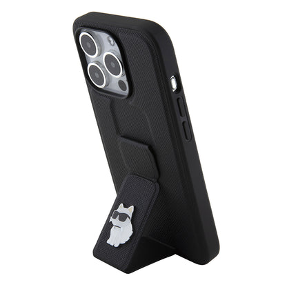 MagSafe-deksel for Apple iPhone 15 Pro, Karl Lagerfeld, Saffiano Gripstand Choupette, Svart