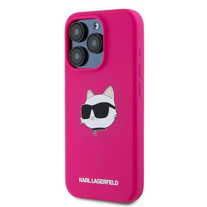 MagSafe-deksel for Apple iPhone 15 Pro, Karl Lagerfeld, Silicone Choupette's Head, Fuchsia