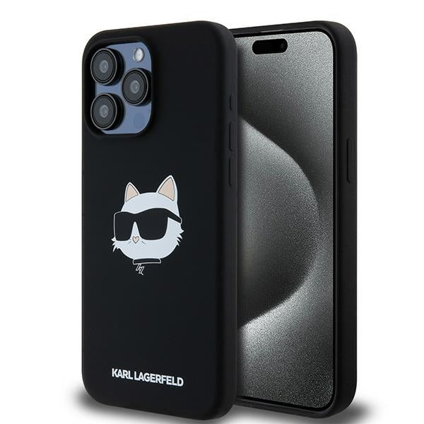MagSafe-deksel for Apple iPhone 15 Pro, Karl Lagerfeld, Silicone Choupette's Head, Svart