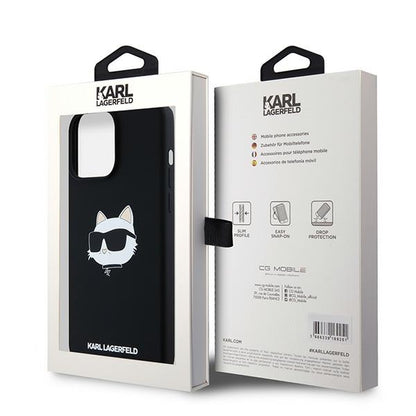 MagSafe-deksel for Apple iPhone 15 Pro, Karl Lagerfeld, Silicone Choupette's Head, Svart