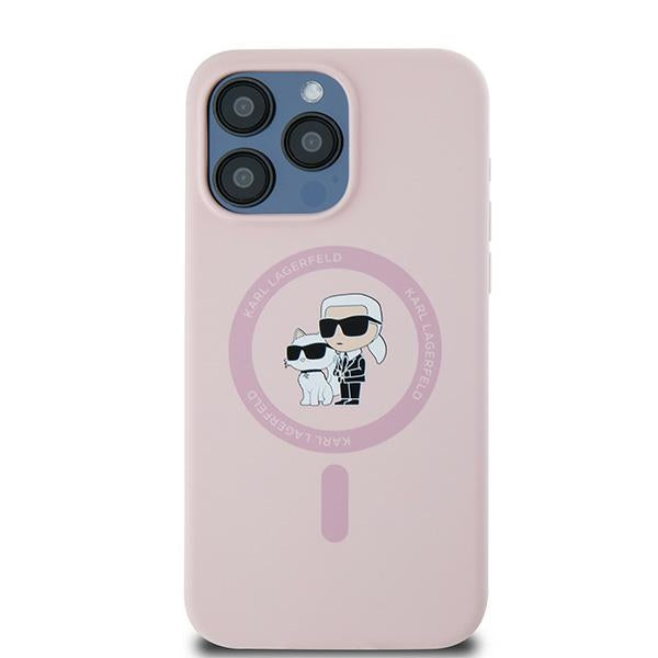 MagSafe-deksel for Apple iPhone 15 Pro, Karl Lagerfeld, Silicone Karl & Choupette, Rosa