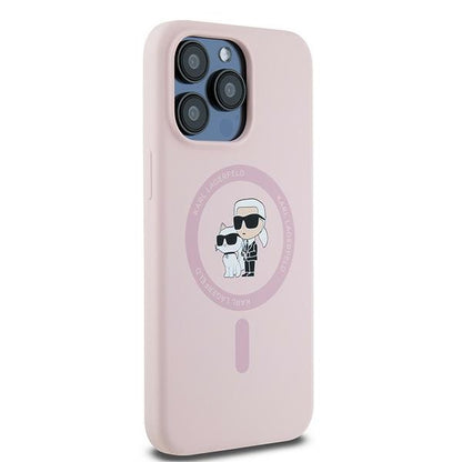 MagSafe-deksel for Apple iPhone 15 Pro, Karl Lagerfeld, Silicone Karl & Choupette, Rosa