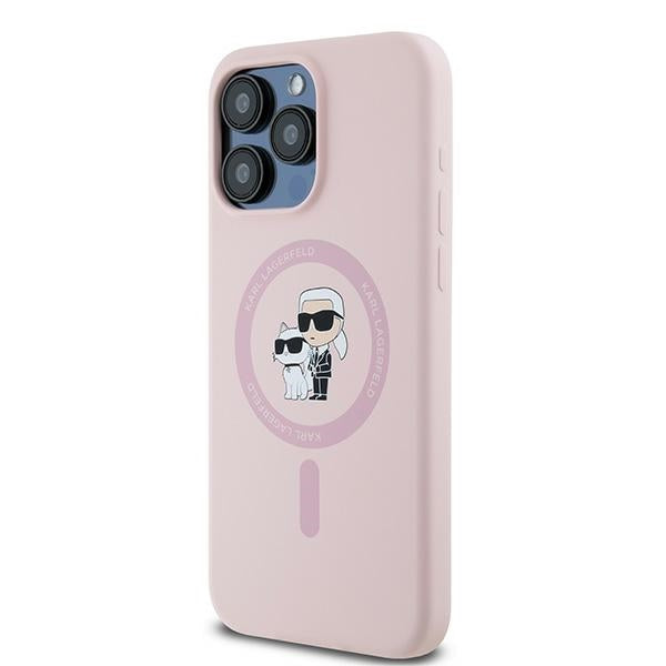 MagSafe-deksel for Apple iPhone 15 Pro, Karl Lagerfeld, Silicone Karl & Choupette, Rosa