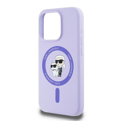 MagSafe-deksel for Apple iPhone 15 Pro, Karl Lagerfeld, Silicone Ring Karl & Choupette, Lilla
