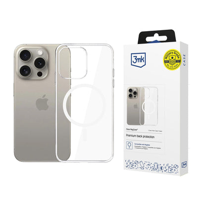 MagSafe-deksel for Apple iPhone 15 Pro Max, 3MK, Clear MagCase, Gjennomsiktig