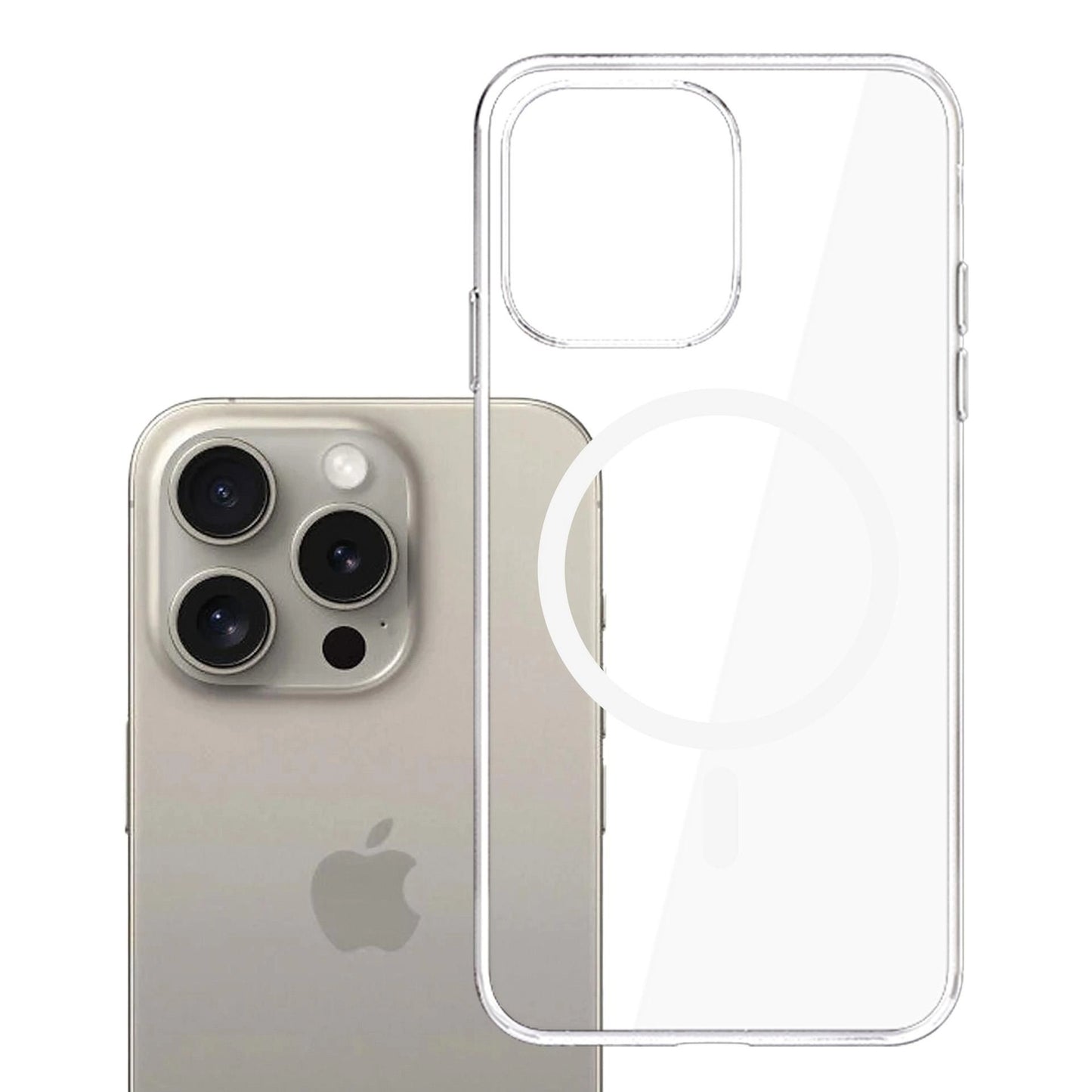 MagSafe-deksel for Apple iPhone 15 Pro Max, 3MK, Clear MagCase, Gjennomsiktig