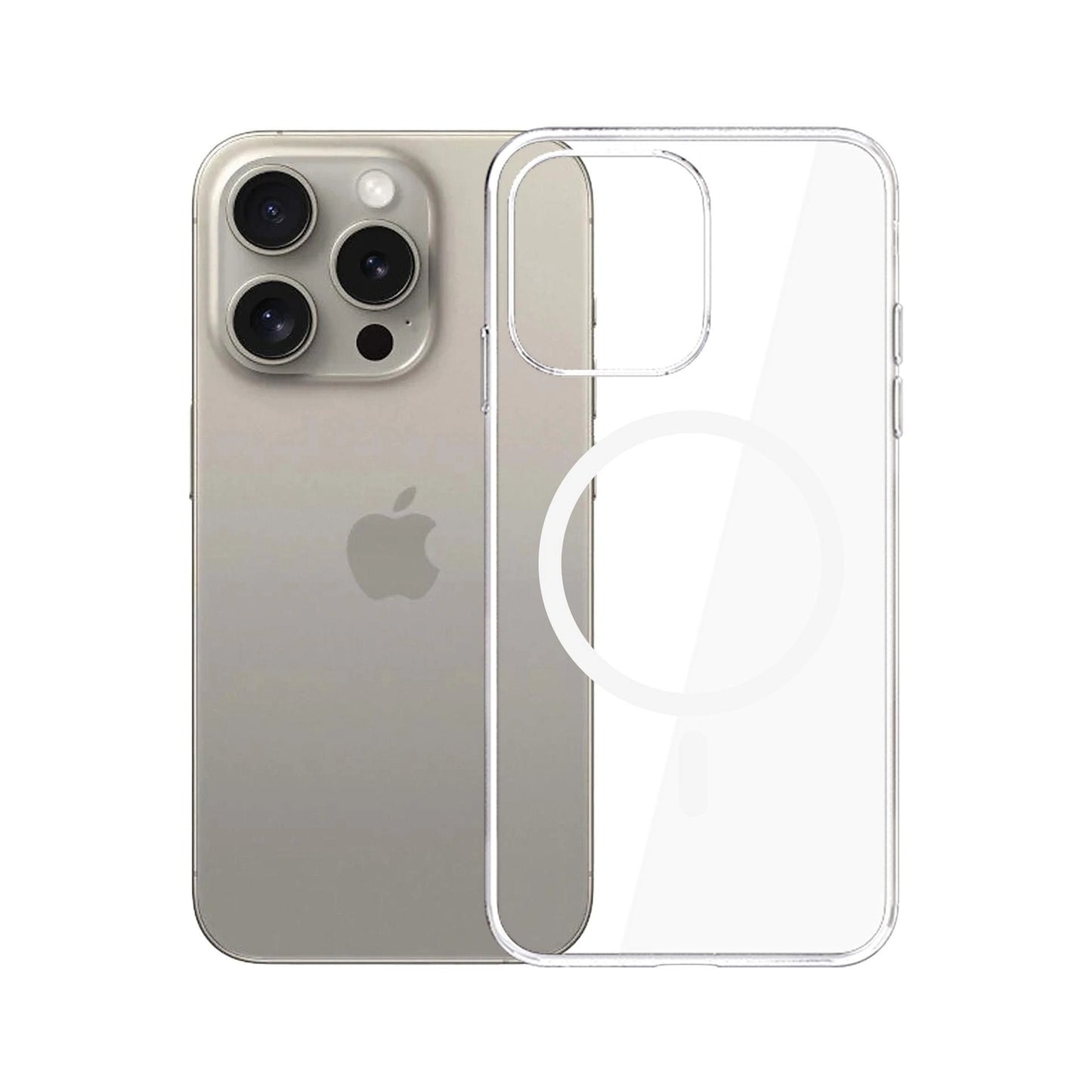 MagSafe-deksel for Apple iPhone 15 Pro Max, 3MK, Clear MagCase, Gjennomsiktig