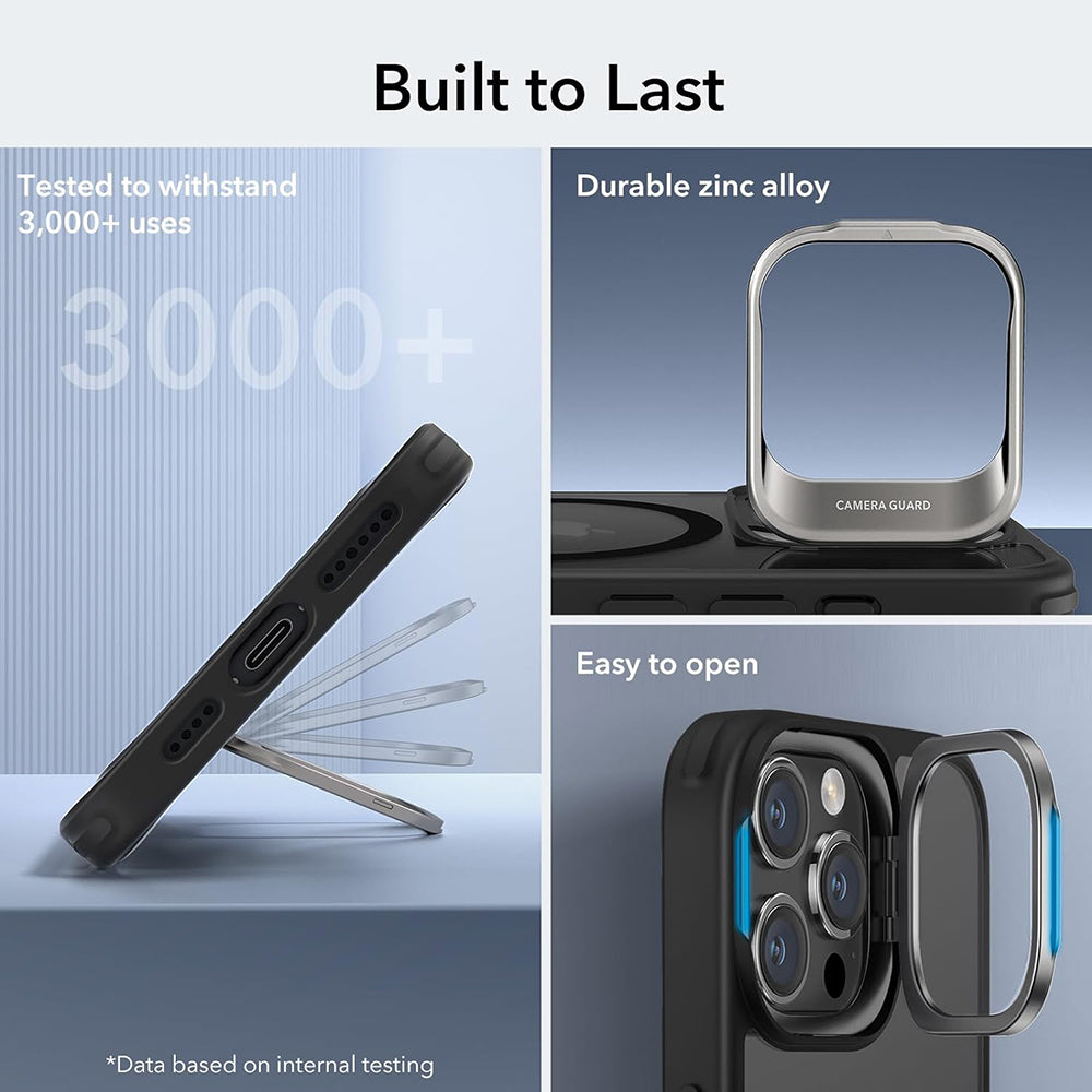 MagSafe deksel for Apple iPhone 15 Pro Max, ESR, Classic Hybrid Kickstand, Svart Transparent