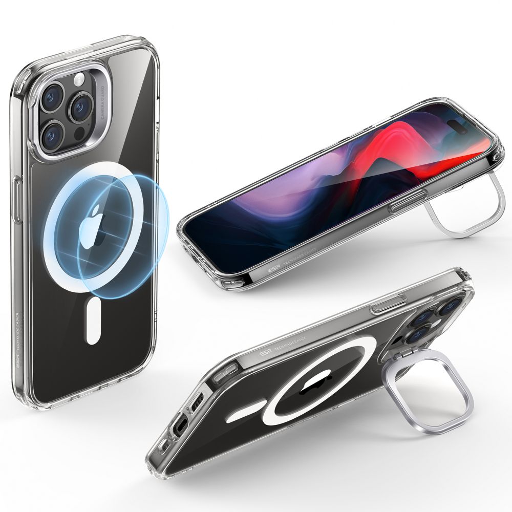 MagSafe-deksel for Apple iPhone 15 Pro Max, ESR, Classic Hybrid Kickstand, Transparent