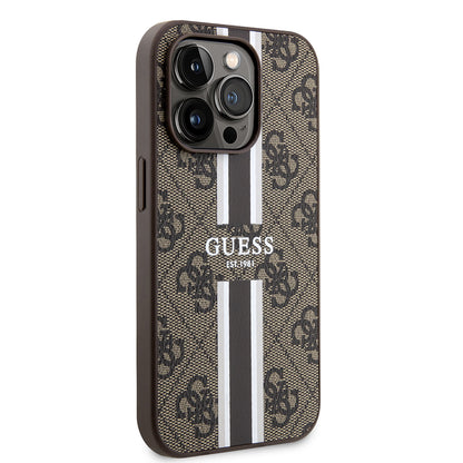 MagSafe-deksel for Apple iPhone 15 Pro Max, Guess, 4G Printed Stripes, Brun