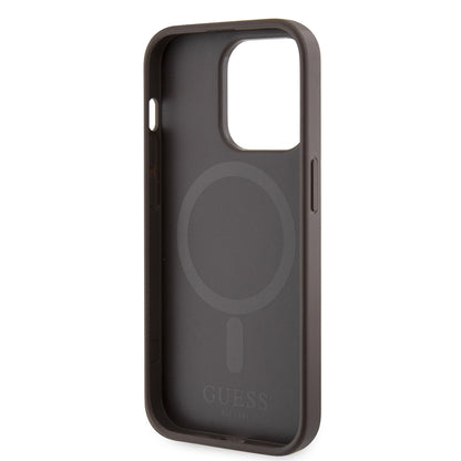 MagSafe-deksel for Apple iPhone 15 Pro Max, Guess, 4G Printed Stripes, Brun