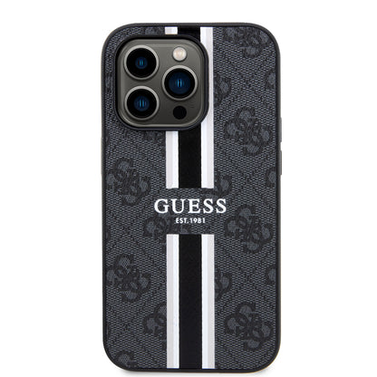 MagSafe-deksel for Apple iPhone 15 Pro Max, Guess, 4G Printed Stripes, Svart