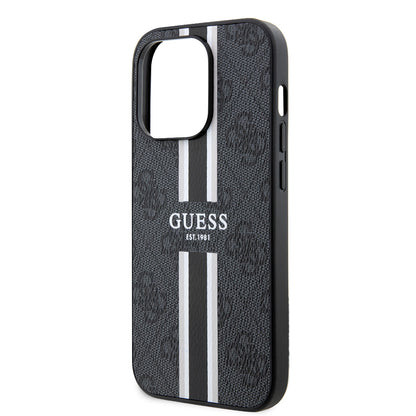 MagSafe-deksel for Apple iPhone 15 Pro Max, Guess, 4G Printed Stripes, Svart