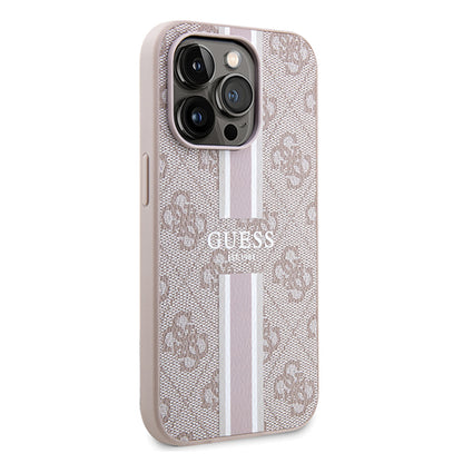 MagSafe-deksel for Apple iPhone 15 Pro Max, Guess, 4G Printed Stripes, Rosa