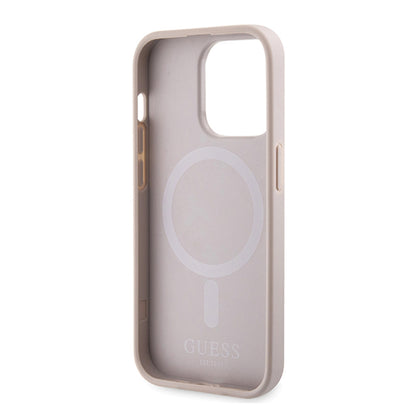 MagSafe-deksel for Apple iPhone 15 Pro Max, Guess, 4G Printed Stripes, Rosa