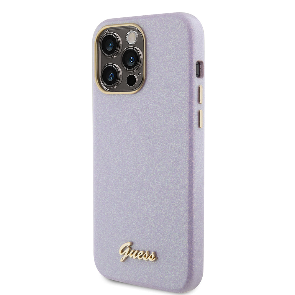 MagSafe-deksel for Apple iPhone 15 Pro Max, Guess, Glitter Full Wrapped, Lilla GUHCP15XPGMCSL