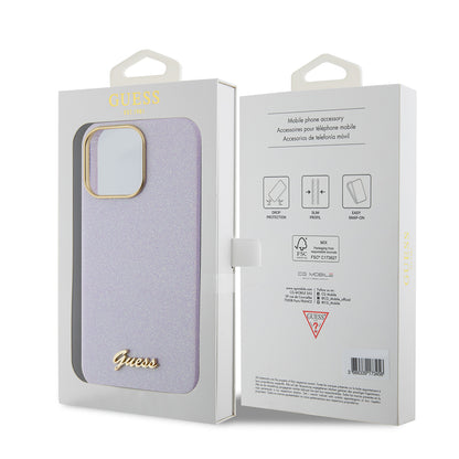MagSafe-deksel for Apple iPhone 15 Pro Max, Guess, Glitter Full Wrapped, Lilla GUHCP15XPGMCSL