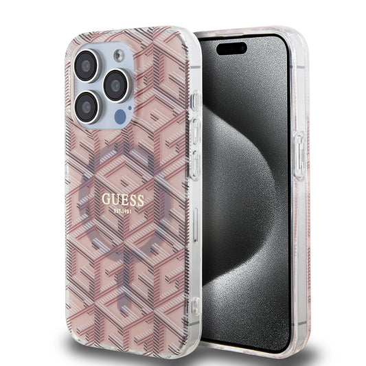 MagSafe-deksel for Apple iPhone 15 Pro Max, Guess, IML Gcube, Rosa