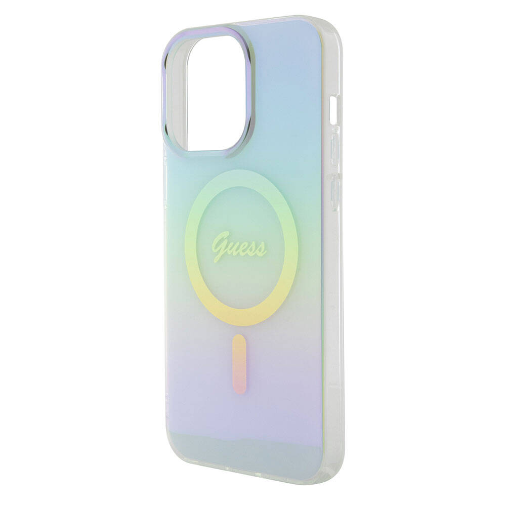 MagSafe-deksel for Apple iPhone 15 Pro Max, Guess, IML Iridescent, Turkis