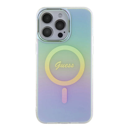 MagSafe-deksel for Apple iPhone 15 Pro Max, Guess, IML Iridescent, Turkis