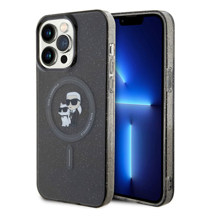 MagSafe-deksel for Apple iPhone 15 Pro Max, Karl Lagerfeld, Glitter, Svart