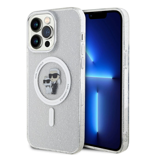 MagSafe-deksel for Apple iPhone 15 Pro Max, Karl Lagerfeld, Glitter, Gjennomsiktig