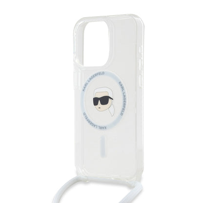 MagSafe-deksel for Apple iPhone 15 Pro Max, Karl Lagerfeld, IML Crossbody Karl's Head, Gjennomsiktig