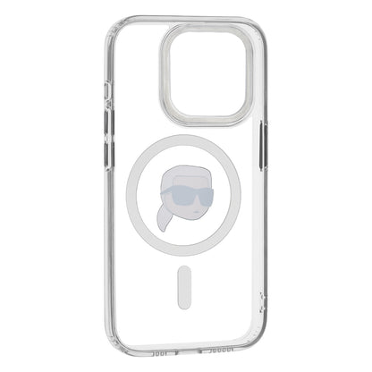 MagSafe-deksel for Apple iPhone 15 Pro Max, Karl Lagerfeld, IML Metal Karl's Head, Hvit