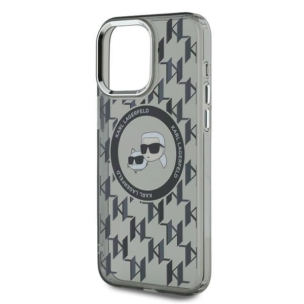 MagSafe-deksel for Apple iPhone 15 Pro Max, Karl Lagerfeld, IML Monogram Karl & Choupette's Heads, Svart