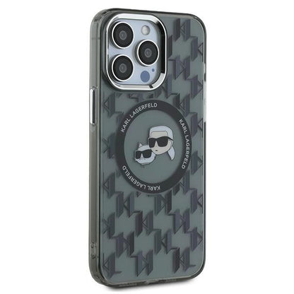 MagSafe-deksel for Apple iPhone 15 Pro Max, Karl Lagerfeld, IML Monogram Karl & Choupette's Heads, Svart