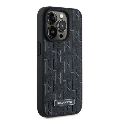 MagSafe-deksel for Apple iPhone 15 Pro Max, Karl Lagerfeld, Monogram Metal Logo, Svart