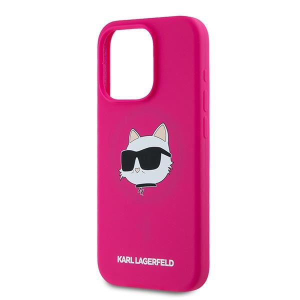 MagSafe-deksel for Apple iPhone 15 Pro Max, Karl Lagerfeld, Silicone Choupette's Head, Fuchsia