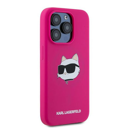 MagSafe-deksel for Apple iPhone 15 Pro Max, Karl Lagerfeld, Silicone Choupette's Head, Fuchsia