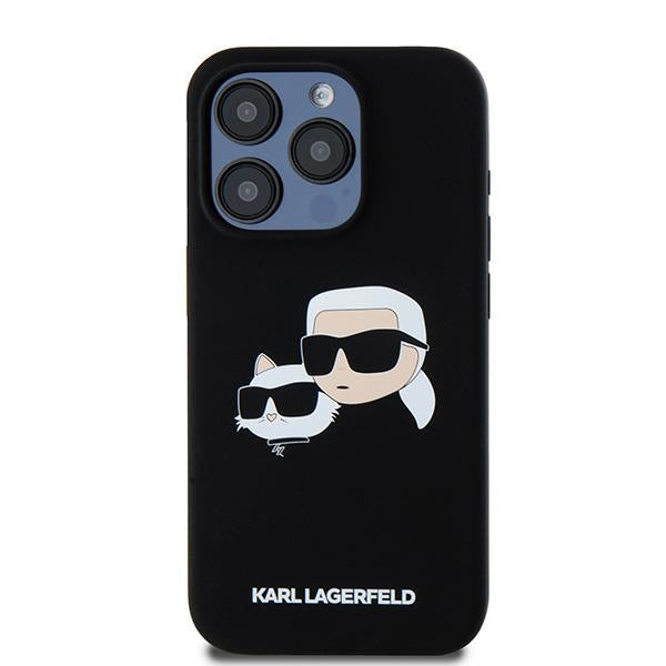 MagSafe-deksel for Apple iPhone 15 Pro Max, Karl Lagerfeld, Silicone Karl & Choupette, Svart
