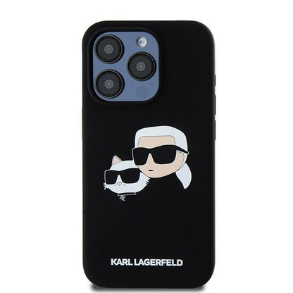MagSafe-deksel for Apple iPhone 15 Pro Max, Karl Lagerfeld, Silicone Karl & Choupette, Svart