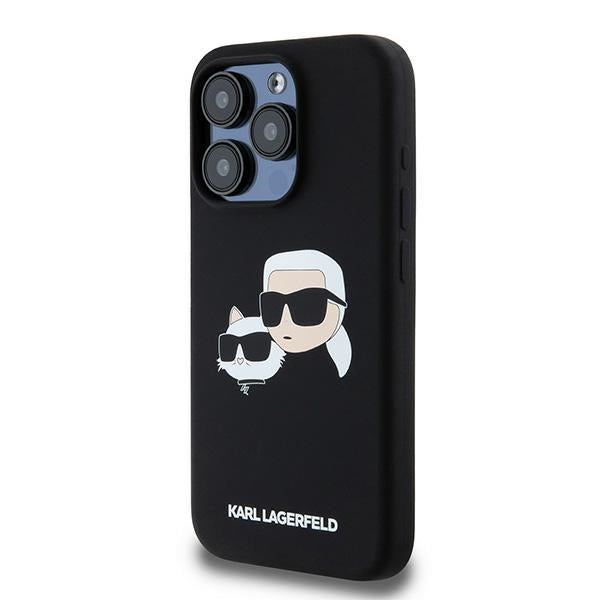 MagSafe-deksel for Apple iPhone 15 Pro Max, Karl Lagerfeld, Silicone Karl & Choupette, Svart