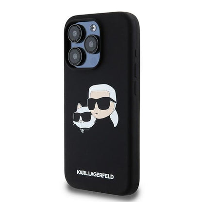 MagSafe-deksel for Apple iPhone 15 Pro Max, Karl Lagerfeld, Silicone Karl & Choupette, Svart