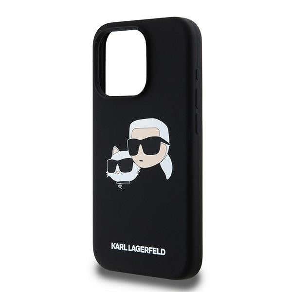 MagSafe-deksel for Apple iPhone 15 Pro Max, Karl Lagerfeld, Silicone Karl & Choupette, Svart