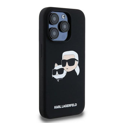 MagSafe-deksel for Apple iPhone 15 Pro Max, Karl Lagerfeld, Silicone Karl & Choupette, Svart