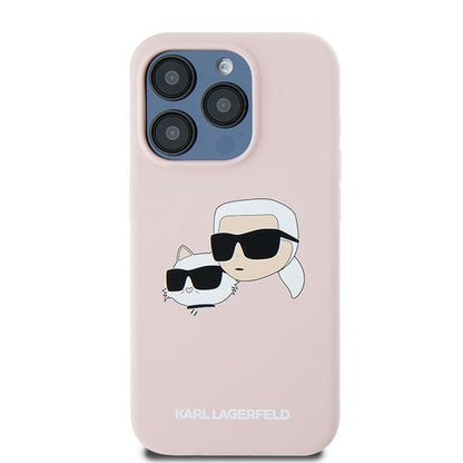 MagSafe-deksel for Apple iPhone 15 Pro Max, Karl Lagerfeld, Silicone Karl & Choupette, Rosa