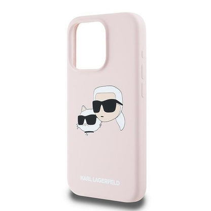 MagSafe-deksel for Apple iPhone 15 Pro Max, Karl Lagerfeld, Silicone Karl & Choupette, Rosa
