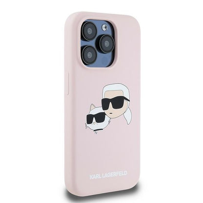MagSafe-deksel for Apple iPhone 15 Pro Max, Karl Lagerfeld, Silicone Karl & Choupette, Rosa