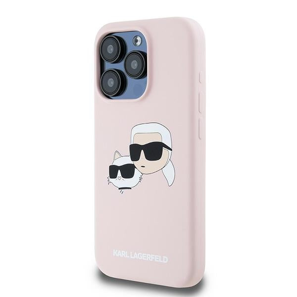 MagSafe-deksel for Apple iPhone 15 Pro Max, Karl Lagerfeld, Silicone Karl & Choupette, Rosa