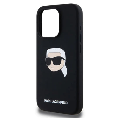 MagSafe-deksel for Apple iPhone 15 Pro Max, Karl Lagerfeld, Silicone Karl's Head, Svart
