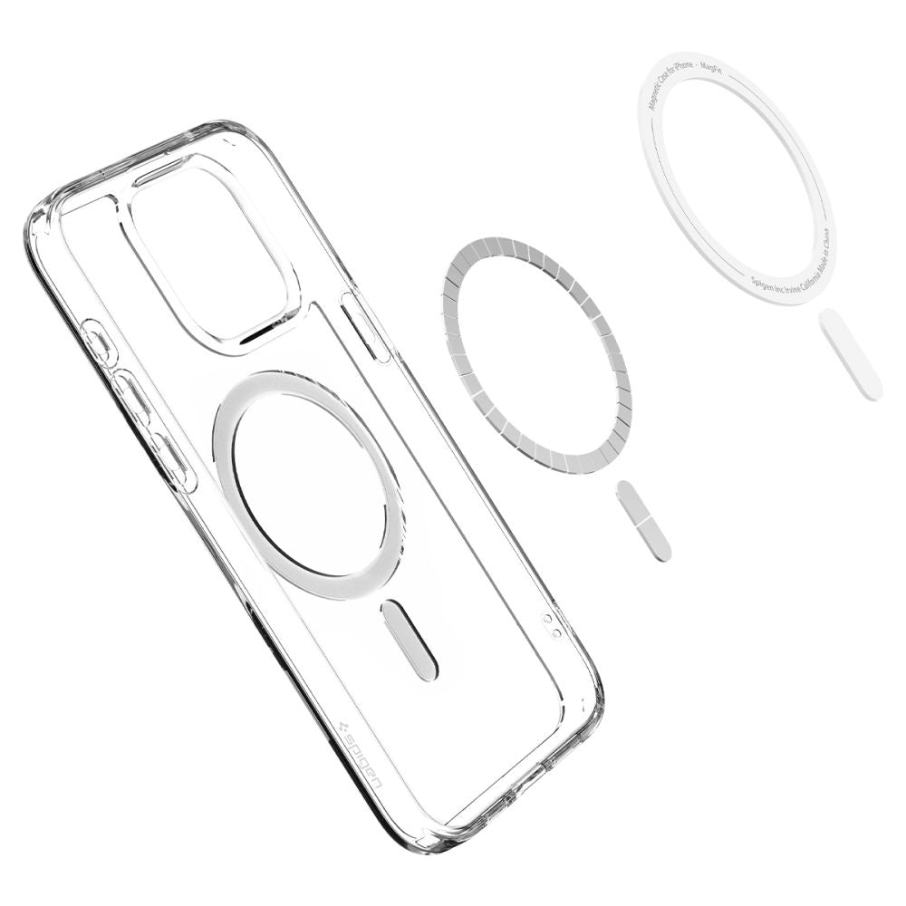 MagSafe-deksel for Apple iPhone 15 Pro Max, Spigen, Ultra Hybrid Carbon, Gjennomsiktig