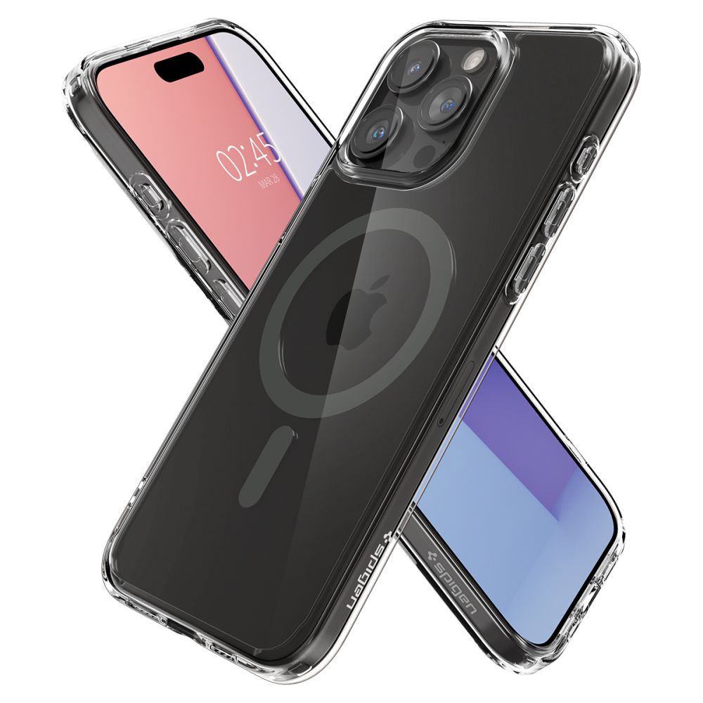 MagSafe-deksel for Apple iPhone 15 Pro Max, Spigen, Ultra Hybrid Carbon, Gjennomsiktig