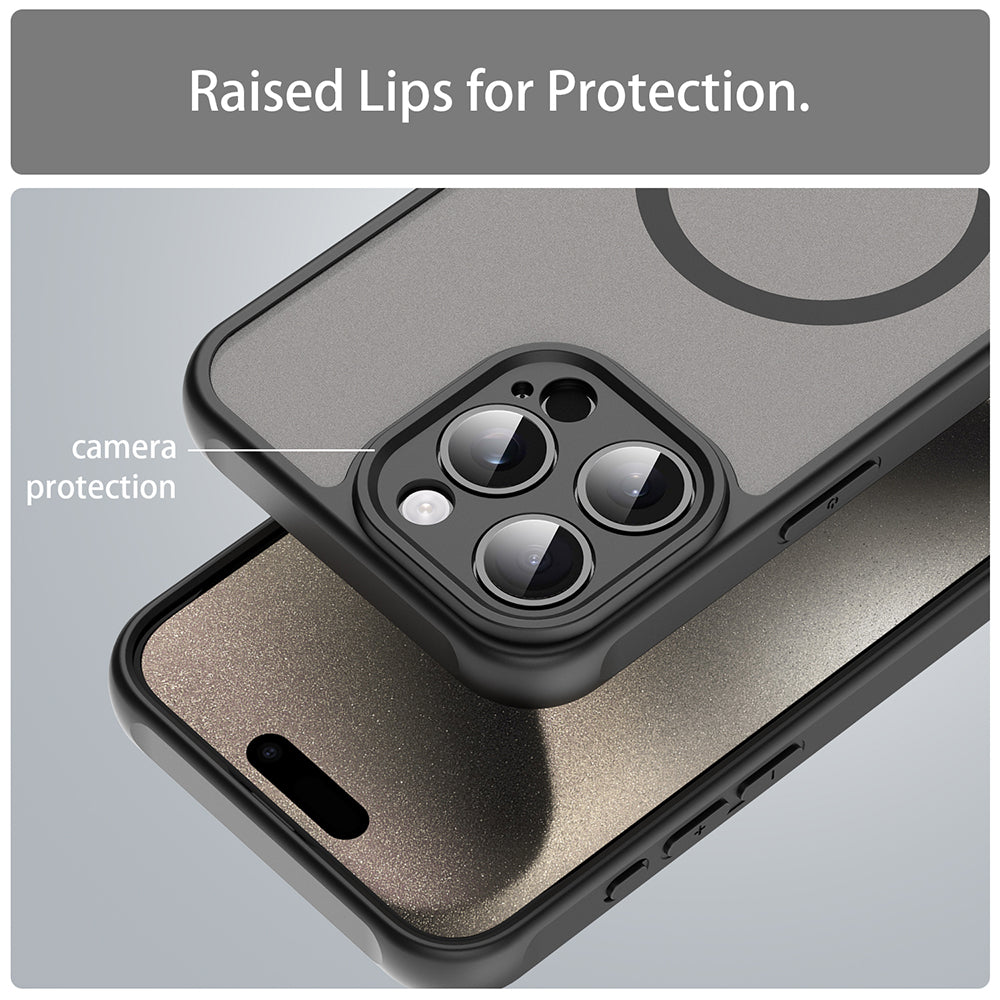 MagSafe-deksel for Apple iPhone 15 Pro Max, Techsuit, HaloFrost II, svart