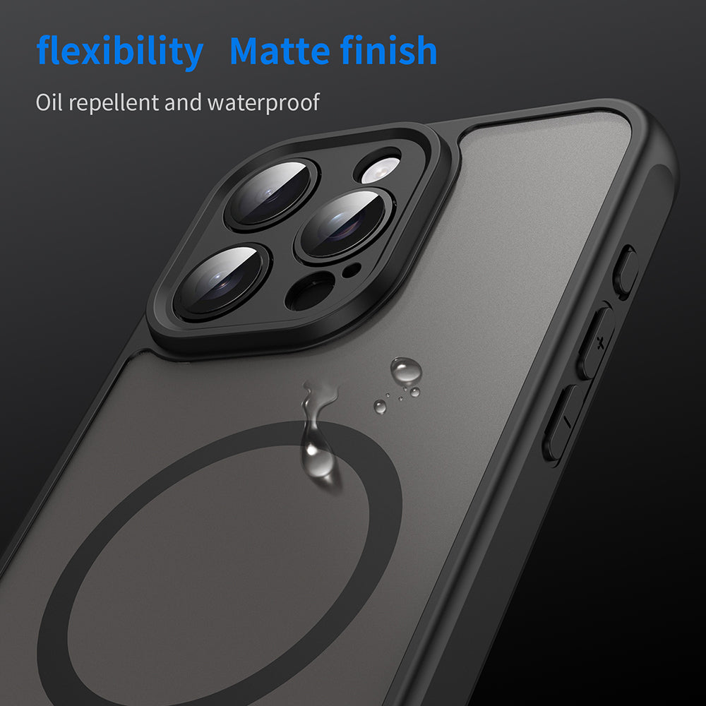 MagSafe-deksel for Apple iPhone 15 Pro Max, Techsuit, HaloFrost II, svart
