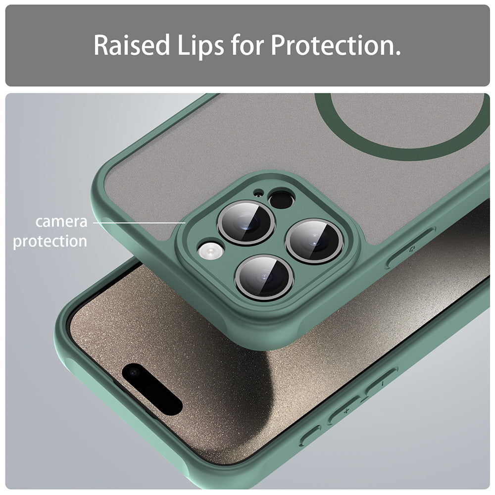 MagSafe-deksel for Apple iPhone 15 Pro Max, Techsuit, HaloFrost II, Grønn